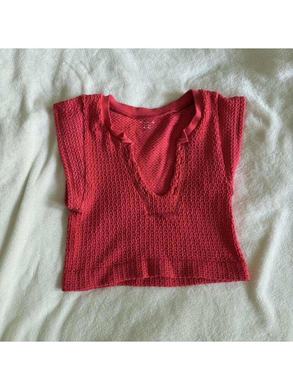 Out From Under Women's Red and Pink Crop-top